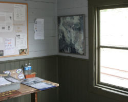 The southeast corner of the front room in the telegraph office.
