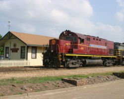 ...and coming past the depot