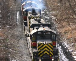 Four old 567-powered Paducah rebuilds fight their way up the grade under Brady Street in Davenport