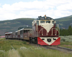Here's 1714 pushing the train out of Leadville and up onto the branch.