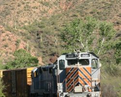 A local that had followed the OT-1 north sits and idles on the main at Ray Junction.