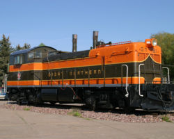 Great Northern EMD NW3 181, on display in downtown Whitefish, MT. This is one of two that survive.