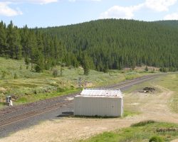 Back to following the TP line, we reach its namesake - the East Portal of Tennessee Pass. Note the signal heads have been stolen - most of the surrounding structures have also been vandalized.