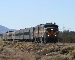 Pulling hard out of the depot, the Alcos put on a decent show. Not as good as steam, but you have to love the sound.