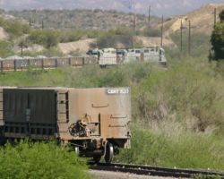 About halfway through the climb up to the dumper, and working hard.