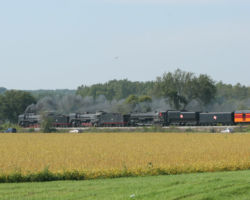 Headed for Tiskilwa with the gaggle of fans shortly behind