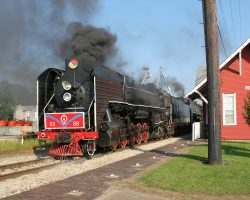 Back in Geneseo. This time there were a few law enforcement officers around the station to help keep people off the track and prevent a repeat of the morning's mob all over the tracks.