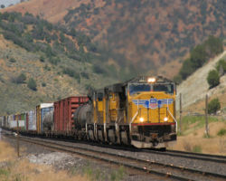 On the other side of Thistle, we find the train coming past the Narrows crossover