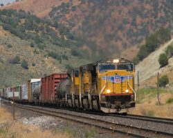 On the other side of Thistle, we find the train coming past the Narrows crossover