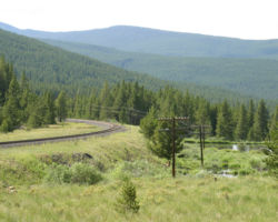 Looking downhill from the western side of the tunnel, towards Mitchell