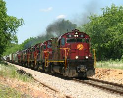Within fifteen minutes of my arrival, the turn is underway southbound with 68, 56, 48, 62, 02, and 44 on the front. This is the big climb out of Monett