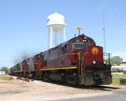 Wasting no time, the southbound turn is up to track speed as it passes through Purdy, MO