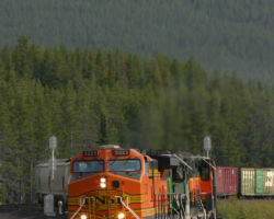 5223 crests the pass and starts the descent. He'll have to stop, though, because Amtrak's on its way up.