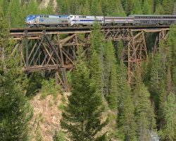 The eastbound Empire Builder crosses the Java bridge