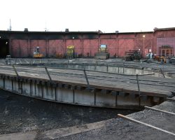 The turntable and the new roundhouse.