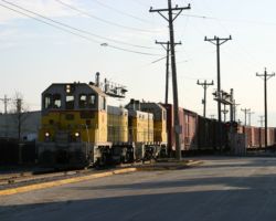 With their work wrapped up, the crew pulls CIC 107 north out of the Iowa City yard.