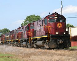 It's been a short, fast run, and we find ourselves back in Springdale. The power has cut off the train and is headed back to the engine house