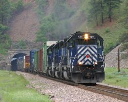 The LM's twin, the ML. This one's at about milepost 94.6, passing through one of the Nimrod tunnels just off I-90