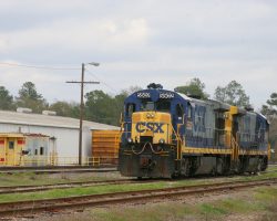 Not only are they neat old units, but they're in sequential order - 5501 and 5502! Also note the caboose stored on the left.