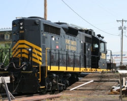 Fort Smith's other shortline is the Fort Smith Railroad, operated by Pioneer Railcorp. Here's their GP20 #2038 parked downtown