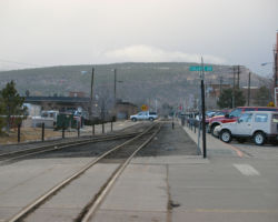 Looking north at the Silverton branch heading out of the yard and through Durango