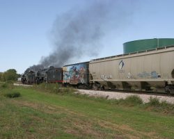 And on into Walcott with tool car IAIS 9201 and freight in tow