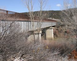 The Piedra River bridge, constructed in 1962 when the Navajo reservoir flooded the line about a mile south of here