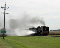 6988's boiler gets a blow-down as they approach Durant (DJH Photo)