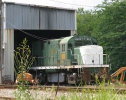 Another Alco-rostering road is the Little Rock & Western, with two C-420s. LR&W 101 is seen here at the Perry, AR, enginehouse