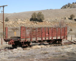 This lone gondola (DRGW 536) sits on the siding at Pagosa Junction.