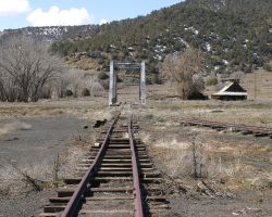 Looking west across the truss bridge. The Pagosa branch used to wye off on the other side of the bridge, but the rails stop at the west end of the bridge.