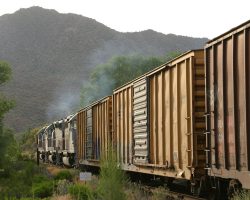 Disappearing into the mountains in the evening light, following the Gila River