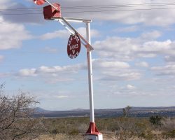 An old ex-SP wigwag guards the entrance to this ranch, near Naco, AZ. I found this while exploring the ex-El Paso & Southwestern