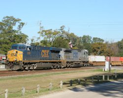 I didn't catch the symbol on this one, but it's lead by 5338 and nipping on Amtrak's heels - it's only about three minutes behind.