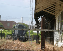 One of two units on the MSDR - GP9 6226. The other unit was hiding in the part of the building that looks to be falling down.