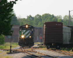 Switching the CSXT interchange. That stop sign in the background protects the diamond