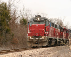 Low track speeds make it an easy chase, but poor like makes photography tough!