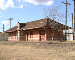 At Comanche, the old ATSF depot is falling apart, but still basically there