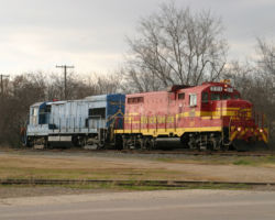 Having finished for the day, the crew is parking the units in the yard