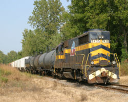 At the other end of the line, in Hickman, KY, we find another rare GP28, TKEN 9435