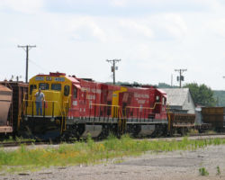 Just more of the AOK Super-7s (B23-7SR) shoving cars around. These were WP U-boats before rebuilding by GE.
