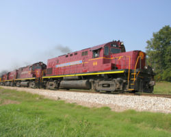 Between Seligman and Washburn, we catch up with the train again alongside the highway