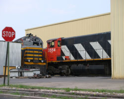Here's 3554, sticking out of the Springdale engine house