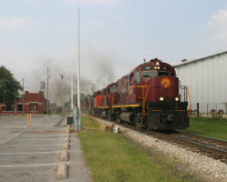 Nearing the end of the run, the southbound turn picks its way through downtown Rogers, AR