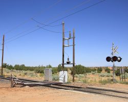 Every one of the crossing signals on the BM&LP is fed directly from the 50kV overhead. Power comes directly from the messenger and shield wires through a big cutout and transformer to provide power.
