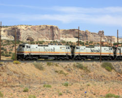 Approaching the BIA Route 21 overpass with some cliffs in the background.