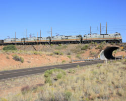 My first shot of Sunday morning's empties, crossing over BIA Route 21 between Tonalea and Kaibeto.