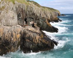 Looking across at where the bear enclosure used to be, along the rugged eastern shoreline of the Isle.