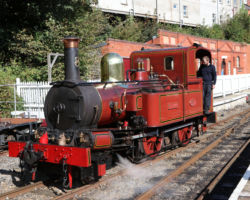 Arriving back at Douglas, Fenella is cut off the train and heads towards the engine shed for the night.