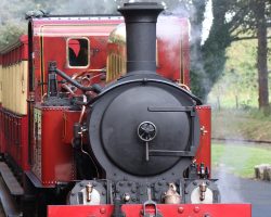 At Castletown, we meet the next westbound on the siding (er, I mean passing loop).